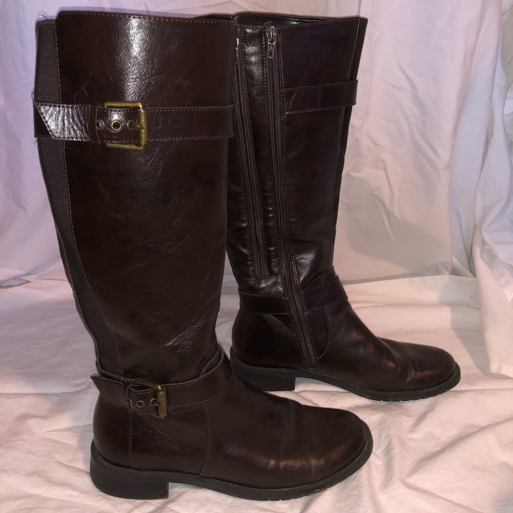 Brown riding boots